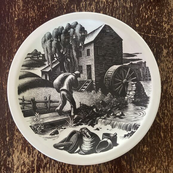 Grist Milling Plate by Wedgwood Clare Leighton Design 10.5 Inches - Picture 1 of 12